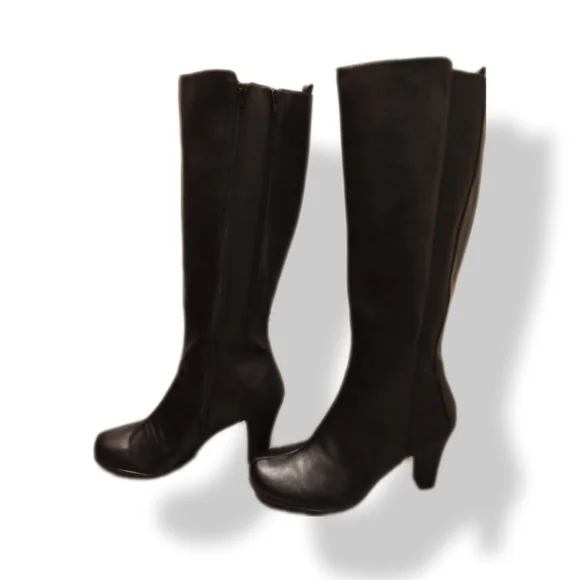 A2 By Aerosoles Heel rest Genuine Leather Knee boots Size 7 - Picture 2 of 8